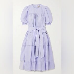 &Daughter Josephine Pinstriped Organic Cotton Seersucker Dress